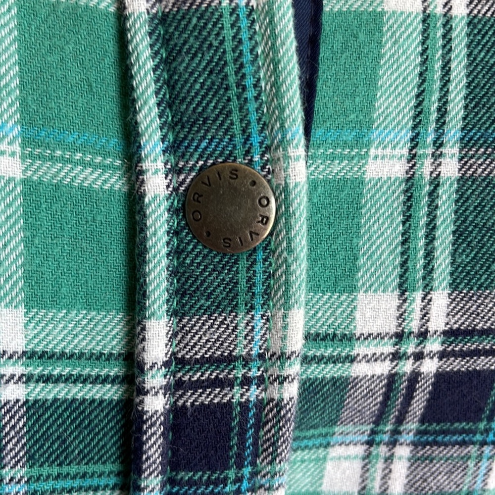 Orvis fleece lined button up pocketed flannel – women’s large - Picture 5 of 10